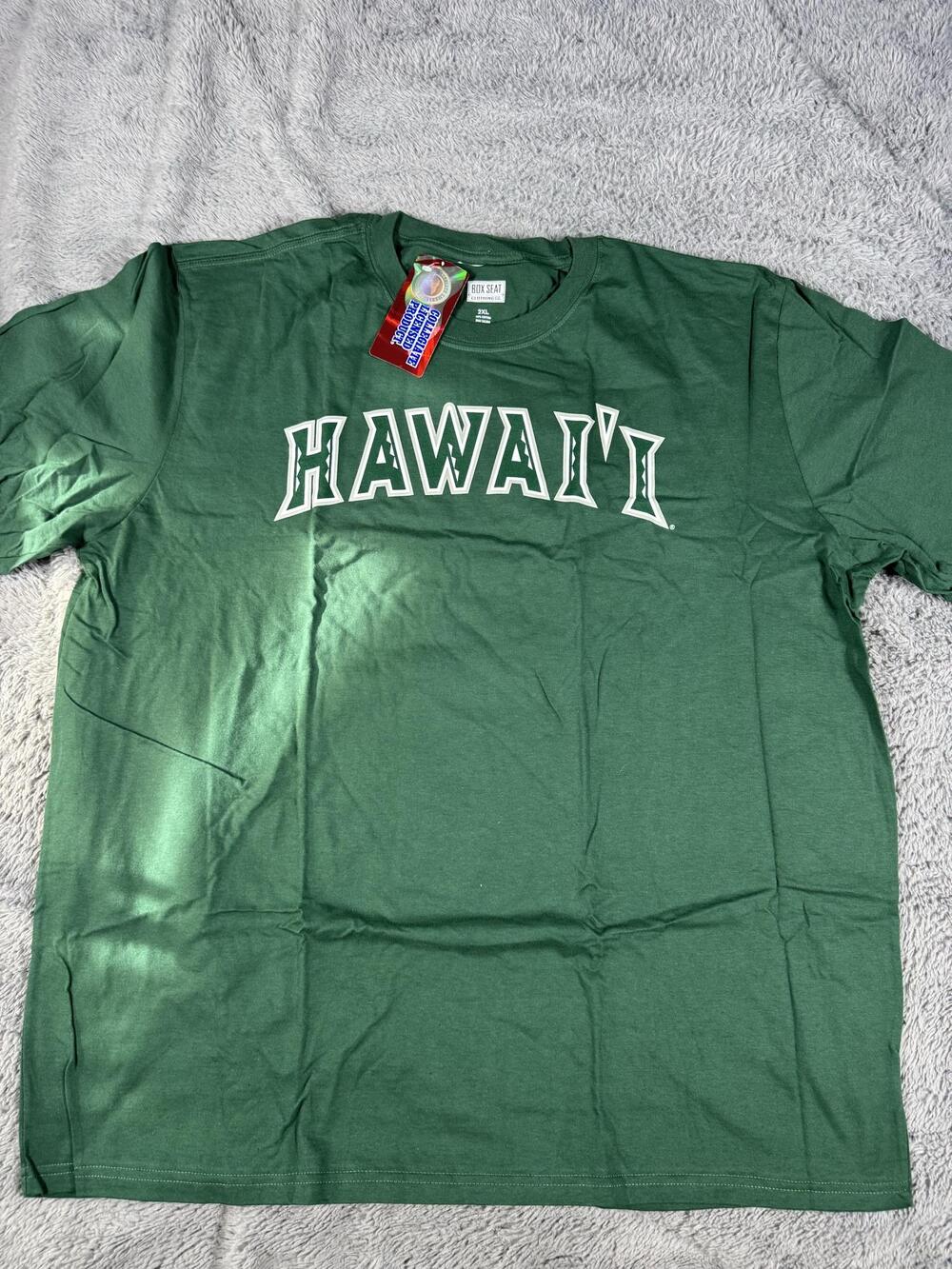 Hawaii Rainbow Warriors Shirt Mens 2XL Green College NCAA Box Seat Graphic Tee
